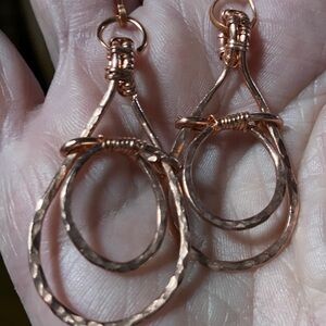 Elegant Copper Wire Hoop Earrings